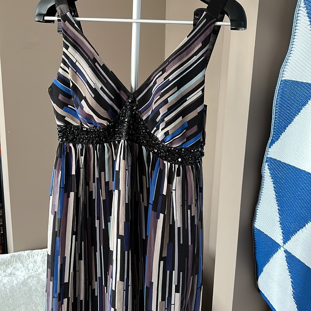 Multi-color beaded trim dress